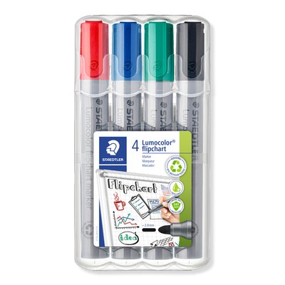 Marqueur chevalet Staedtler 356 ogive 2mm 4 pièces assorti