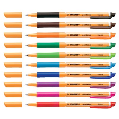 Roller STABILO PointVisco 1099/10 Fin assorti étui 10 pièce