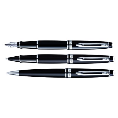 Roller Waterman Expert Laqué noir CT Fin