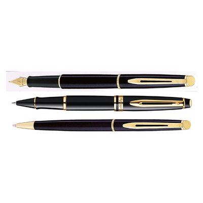 Rollerpen Waterman Expert black lacquer GT fijn
