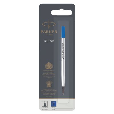 Rollerpenvulling Parker Quink fijn blauw blister à 1 stuk