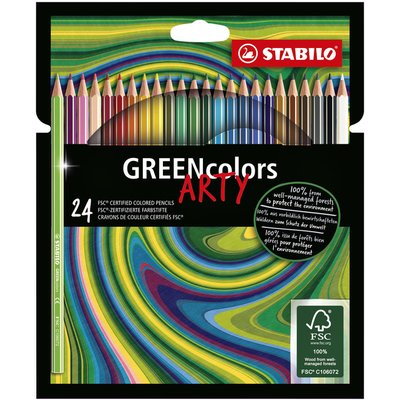 Crayon de couleur STABILO Greencolors 6019/24-1-20 étui 24 couleurs