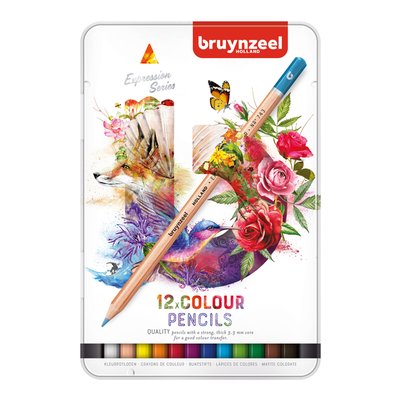 Crayon de couleur Bruynzeel Expression boîte métal 12 pièces