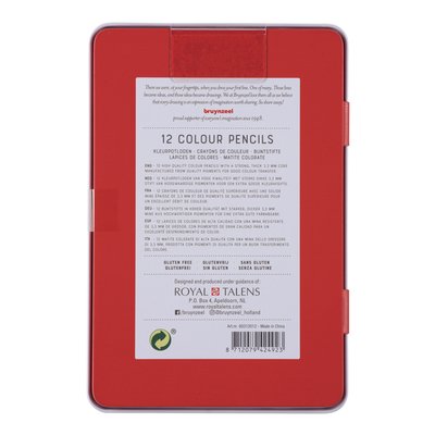 Crayon de couleur Bruynzeel Expression boîte métal 12 pièces