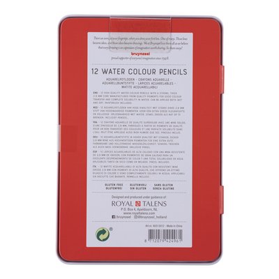 Crayon aquarelle Bruynzeel Expression boîte métal 12 couleurs