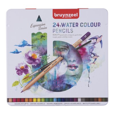 Crayon aquarelle Bruynzeel Expression boîte métal 24 couleurs