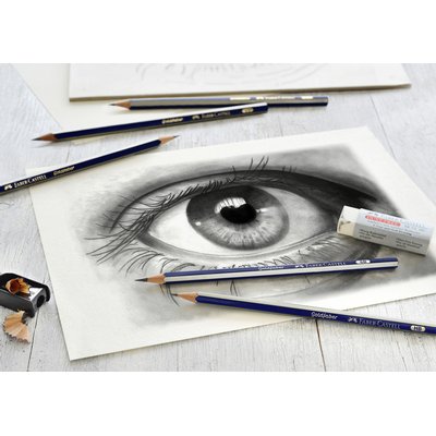 Crayon Faber-Castell 6 duretés inclus taille-crayon et gomme