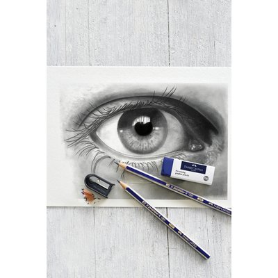 Crayon Faber-Castell 6 duretés inclus taille-crayon et gomme