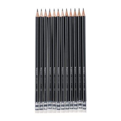 Crayon graphite graphite Bruynzeel Teens HB avec embout gomme set 12 pièces