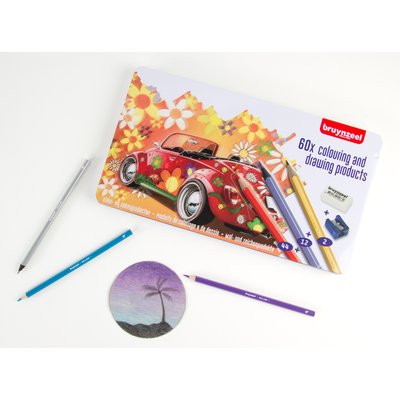 Set dessin Bruynzeel Super Sixties Coccinelle boîte 60 pièces