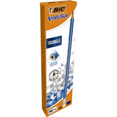 Potlood Bic Evolution driehoekig HB met gumtop