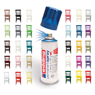 Verfspuitbus edding 5200 permanent spray glossy diepzwart