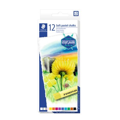 Pastelkrijt Staedtler karat zacht assorti set à 12 stuks