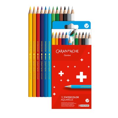 Crayon de couleur Caran d’Ache Aquarel boîte 12 pièces