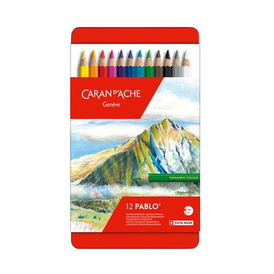 Crayon de couleur Caran d’Ache Pablo boîte 12 pièces assorti