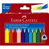 Waskrijt Faber-Castell driehoekig assorti set à 12 stuks foto