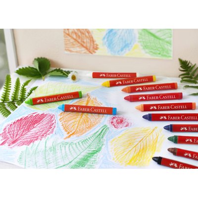 Waskrijt Faber-Castell driehoekig assorti set à 12 stuks