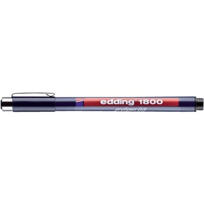 Fineliner edding 1800 noir assorti 0,25-0,35-0,5mm set 3 pièces