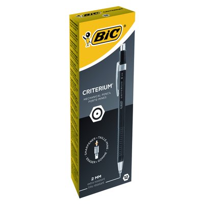 Portemine BIC Criterium HB 2mm gomme et clip métal
