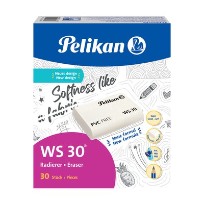 Gomme crayon Pelikan WS30 tendre 37x30x9mm blanc