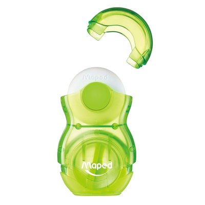 Taille-crayon Maped Loopy avec gomme 1 trou présentoir 24 pièces assorti