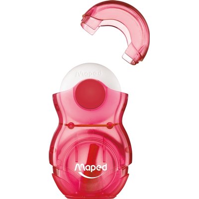 Taille-crayon Maped Loopy avec gomme 1 trou présentoir 24 pièces assorti