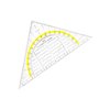 Geodriehoek Aristo 1552 160mm transparant met gele rand photo