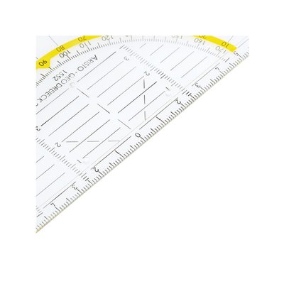 Geodriehoek Aristo 1552 160mm transparant met gele rand