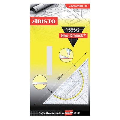 Geodriehoek Aristo 1555/2 225mm met greep transparant