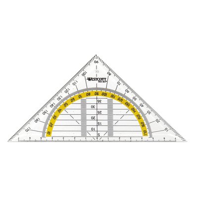 Geodriehoek Westcott 14cm transparant
