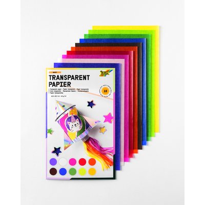 Transparant papier Folia 18.5x29.7cm 42gr 10 vel 10 kleuren