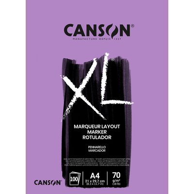 Markerpapier Canson XL Marker 100vel 70gr A4 extra wit