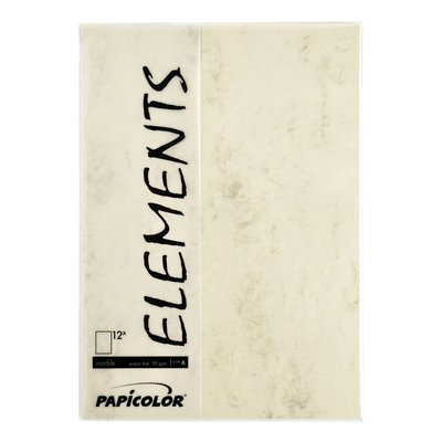 Papier copieur Papicolor A4 200g ivoire marbré 6 feuilles