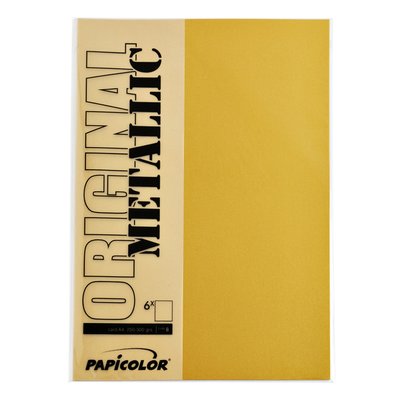Kopieerpapier Papicolor A4 120gr 6 vel metallic goud