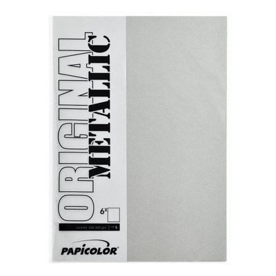 Papier copieur Papicolor A4 120g argent métallisé 6 feuilles