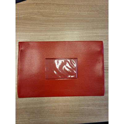 Schooletui 15x26cm met rits skai helder rood