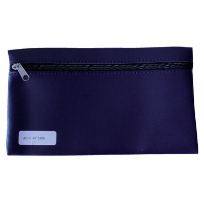 Schooletui 15x26cm met rits skai donkerblauw