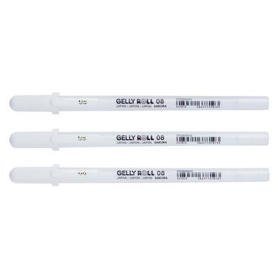 Gelschrijver Sakura Gelly Roll Classic 08 set à 3 stuks wit