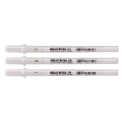 Gelschrijver Sakura Gelly Roll Classic set à 3 breedtes wit