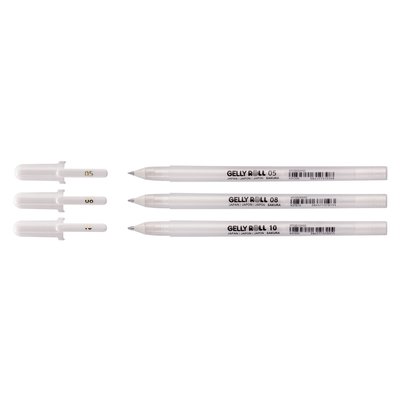 Gelschrijver Sakura Gelly Roll Classic set à 3 breedtes wit