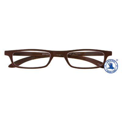 Leesbril I Need You +2.00 dpt Zipper bruin