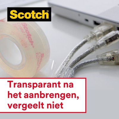 Ruban adhésif Scotch Crystal 600 25mx19mm transparent + dévidoir