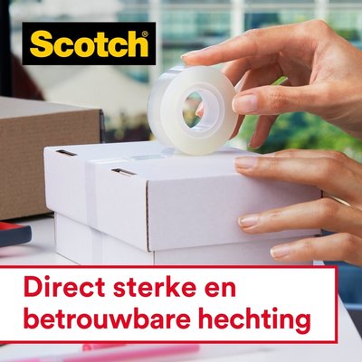Ruban adhésif Scotch Crystal 600 25mx19mm transparent + dévidoir