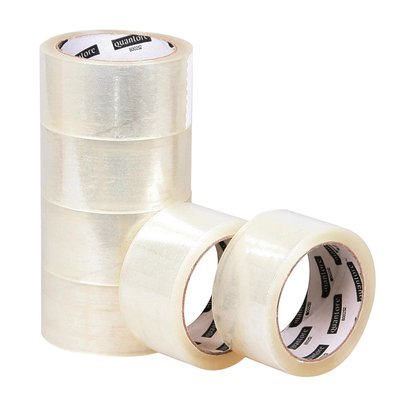 Verpakkingstape Quantore 50mmx60m PP transparant 6 rollen