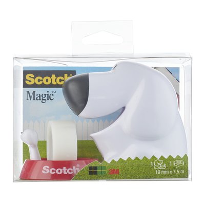 Dévidoir Scotch C31 Chien + 1 rouleau 7,5mx19mm