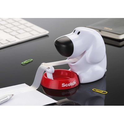 Dévidoir Scotch C31 Chien + 1 rouleau 7,5mx19mm