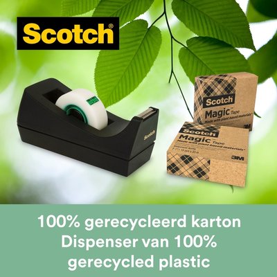 Dévidoir Scotch C38 recyclé noir + 3 rouleaux 19mmx33m