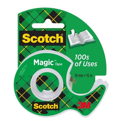 Ruban adhésif Scotch Magic 810 15mx19mm invisible + dévidoir
