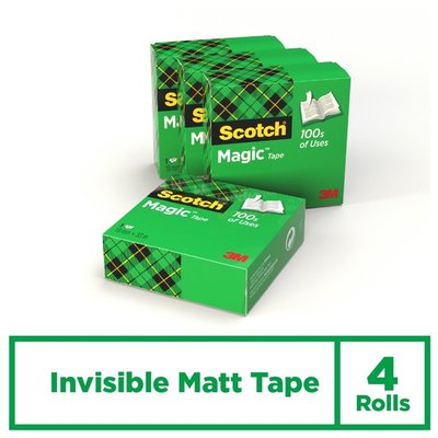Plakband Scotch Magic 810 19mmx33m onzichtbaar transparant 4 rollen