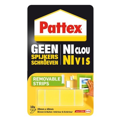 Supermontagestrip Pattex 2kg verwijderbaar 10 stuks